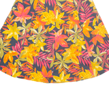 Womens A-Line Skirt Orange Knee Length Floral M