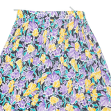 Womens A-Line Skirt Purple Midi Viscose Floral M