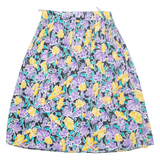 Womens A-Line Skirt Purple Midi Viscose Floral M