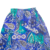 Womens A-Line Skirt Blue Knee Length Paisley S