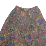 Womens A-Line Skirt Grey Midi 90s Floral M