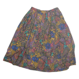 Womens A-Line Skirt Grey Midi 90s Floral M