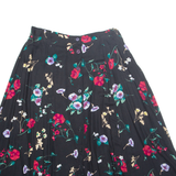 CHELSEA WAREHOUSE Womens A-Line Skirt Black Long Floral L