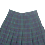 MICHAEL TAYLOR Womens Pleated Skirt Blue Knee Length Check UK 12