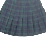 MICHAEL TAYLOR Womens Pleated Skirt Blue Knee Length Check UK 12
