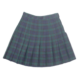 MICHAEL TAYLOR Womens Pleated Skirt Blue Knee Length Check UK 12