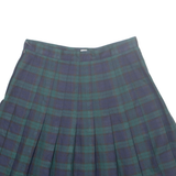MICHAEL TAYLOR Womens Pleated Skirt Blue Knee Length Check UK 12