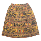 LESLIE FAY Womens Pleated Skirt Brown Midi M