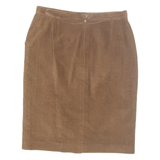 MARINA RINALDI Womens Pencil Skirt Brown Midi Corduroy L