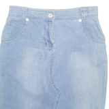 NAVIGARE Womens Pencil Skirt Blue Knee Length Denim L