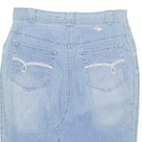 NAVIGARE Womens Pencil Skirt Blue Knee Length Denim L