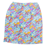 Womens Pencil Skirt Blue Knee Length Floral M