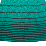 Womens A-Line Skirt Green Midi Silk Striped L