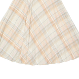 Womens Pleated Skirt Cream Midi Check S