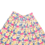 DOCKERS Womens Pleated Skirt Yellow Midi Floral UK 14