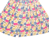 DOCKERS Womens Pleated Skirt Yellow Midi Floral UK 14