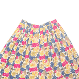 DOCKERS Womens Pleated Skirt Yellow Midi Floral UK 14