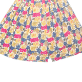 DOCKERS Womens Pleated Skirt Yellow Midi Floral UK 14