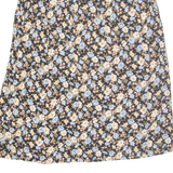 MIZ CALIFORNIA Womens A-Line Skirt Black Long Floral 2XL