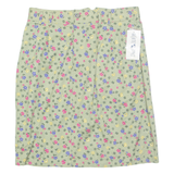 LADIES STAG Womens Straight Skirt Green Knee Length Floral UK 14