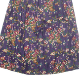 Womens A-Line Skirt Purple Long Floral M