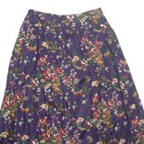 Womens A-Line Skirt Purple Long Floral M