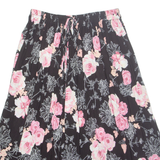 Womens A-Line Skirt Black Midi Floral M