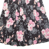 Womens A-Line Skirt Black Midi Floral M