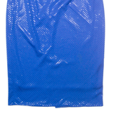DIVINA OF SWITZERLAND Shiny Womens Pencil Skirt Blue Midi Polka Dot S