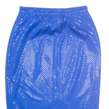 DIVINA OF SWITZERLAND Shiny Womens Pencil Skirt Blue Midi Polka Dot S