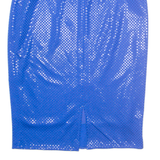 DIVINA OF SWITZERLAND Shiny Womens Pencil Skirt Blue Midi Polka Dot S