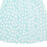 Womens Pleated Skirt Blue Midi Floral M