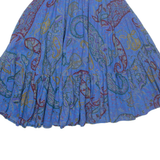 Womens A-Line Skirt Blue Midi Paisley S