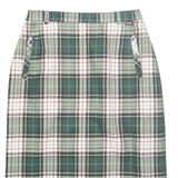 Womens Pencil Skirt Green Midi Wool Check M