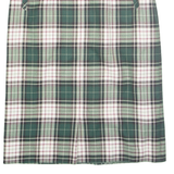 Womens Pencil Skirt Green Midi Wool Check M