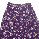 DONNKENNY Womens A-Line Skirt Purple Midi Floral L