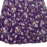 DONNKENNY Womens A-Line Skirt Purple Midi Floral L
