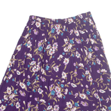 DONNKENNY Womens A-Line Skirt Purple Midi Floral L