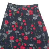 SAG HARBOUR Womens A-Line Skirt Black Midi Floral XL