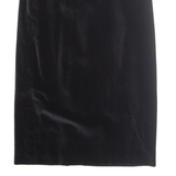TALENTO Womens Pencil Skirt Black Midi Velvet M