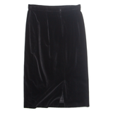 TALENTO Womens Pencil Skirt Black Midi Velvet M