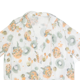 Womens Kimono Blouse White Collared Viscose Crazy Pattern M