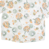 Womens Kimono Blouse White Collared Viscose Crazy Pattern M