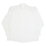 Womens Blouse White Collared Long Sleeve Diamond L