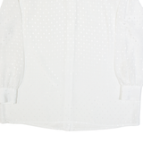 Womens Blouse White Collared Long Sleeve Diamond L