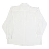 Womens Blouse White Collared Long Sleeve Diamond L