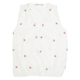 ZARA Womens Shirt White V-Neck Sleeveless XS