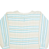 Womens Blouse Blue Long Sleeve Striped M