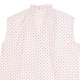 Womens Blouse Pink Collared Sleeveless Polka Dot M