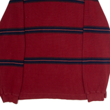NAUTICA Mens Patterned Jumper Red Striped Collared Waffle Knit XL